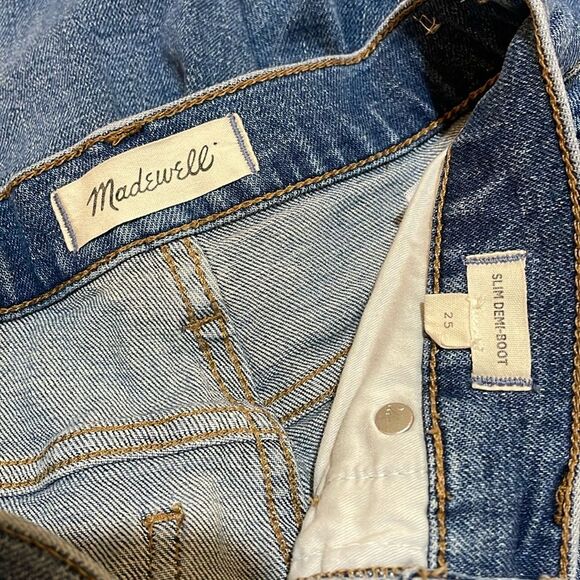 Madewell Slim Demi-Boot Hemp Denim Jeans in Enright Wash Size 25 NA931 - Picture 3 of 16